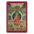 thumbnail image 1 of Buddha Shakyamuni and The Miracles at Shravasti - Vintage Tibetan Thangka Buddhist Painting - Tibet, 13th Century - 8 x 12 inch Vintage Metal Tin Sign, 1 of 4