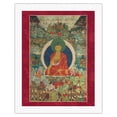 thumbnail image 1 of Buddha Shakyamuni and The Miracles at Shravasti - Vintage Tibetan Thangka Buddhist Painting - Tibet, 13th Century - Fine Art Rolled Canvas Print 20in x 26in, 1 of 4