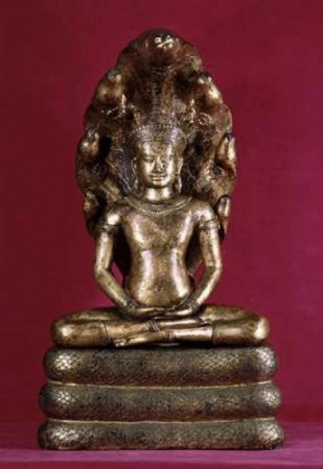 Buddha Sheltered by the Cobra - Style of Angkor Wat Canvas Art - Unknown (20 x 28)