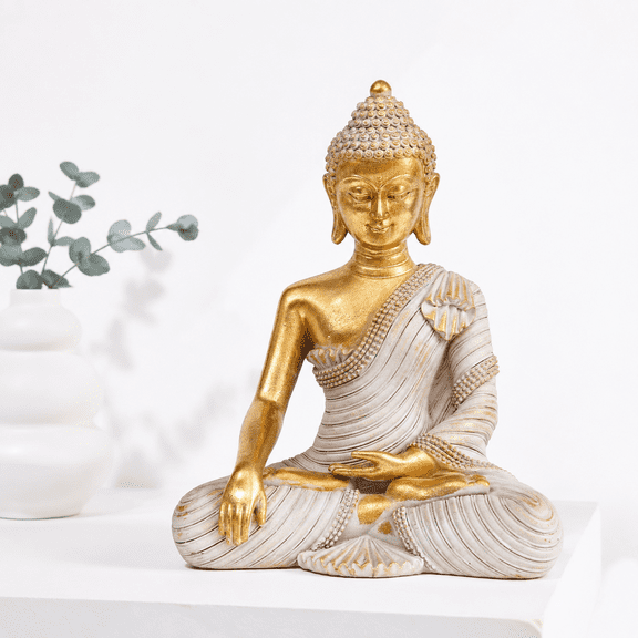 Buddha Statue 10.2'' - Large Indoor For Home Decor Zen Living Room & Meditation