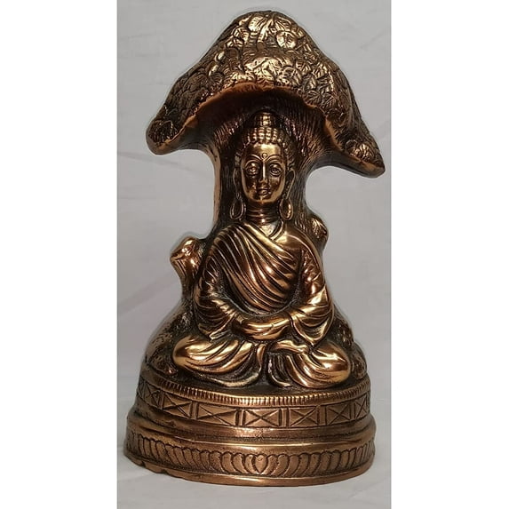 Buddha Statue for Garden Budhha Idol Under a Bodhi Tree Bronze Buddha Sculpture Good Luck Buddha Sitting Buddha Figurine Home Decor Indian Handicraft Statues - AtoZ India Cart