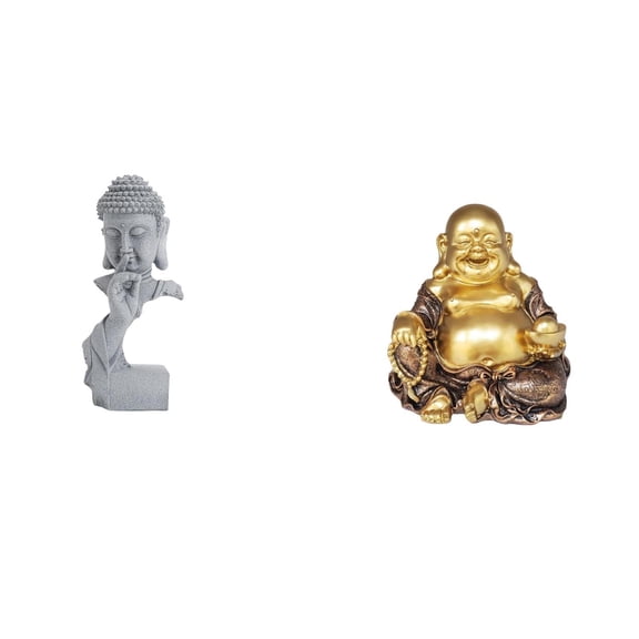 Buddha Statue Gautama Buddha Resin Figurine Realistic Carving for Home Garden Meditation Space Decor