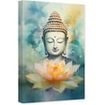 thumbnail image 1 of Buddha Statue Lotus Flower Canvas Wall Art Blooming Lotus Flower Buddha Canvas Painting Wall Art Poster for Bedroom Living Room Decor(Buddha-5 12 * 18inch), 1 of 6