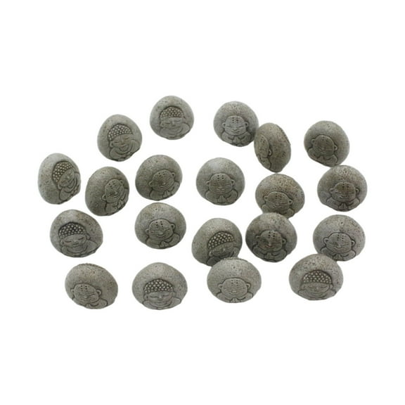 Buddha Statue Set , 20 Piece Miniature Zen Garden Paving Stone Kit , Hand Painted Resin and Synthetic Material , Aquarium Desktop Decor and Indoor Outdoor Sanctuary