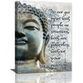 thumbnail image 1 of Buddha Statue Wall Art Zen Buddha Wall Decor Inspirational Quotes Gray Retro Pictures Canvas Prints Motivational Framed Modern Artwork for Home Living Room Bedroom Bathroom 12"x16", 1 of 6