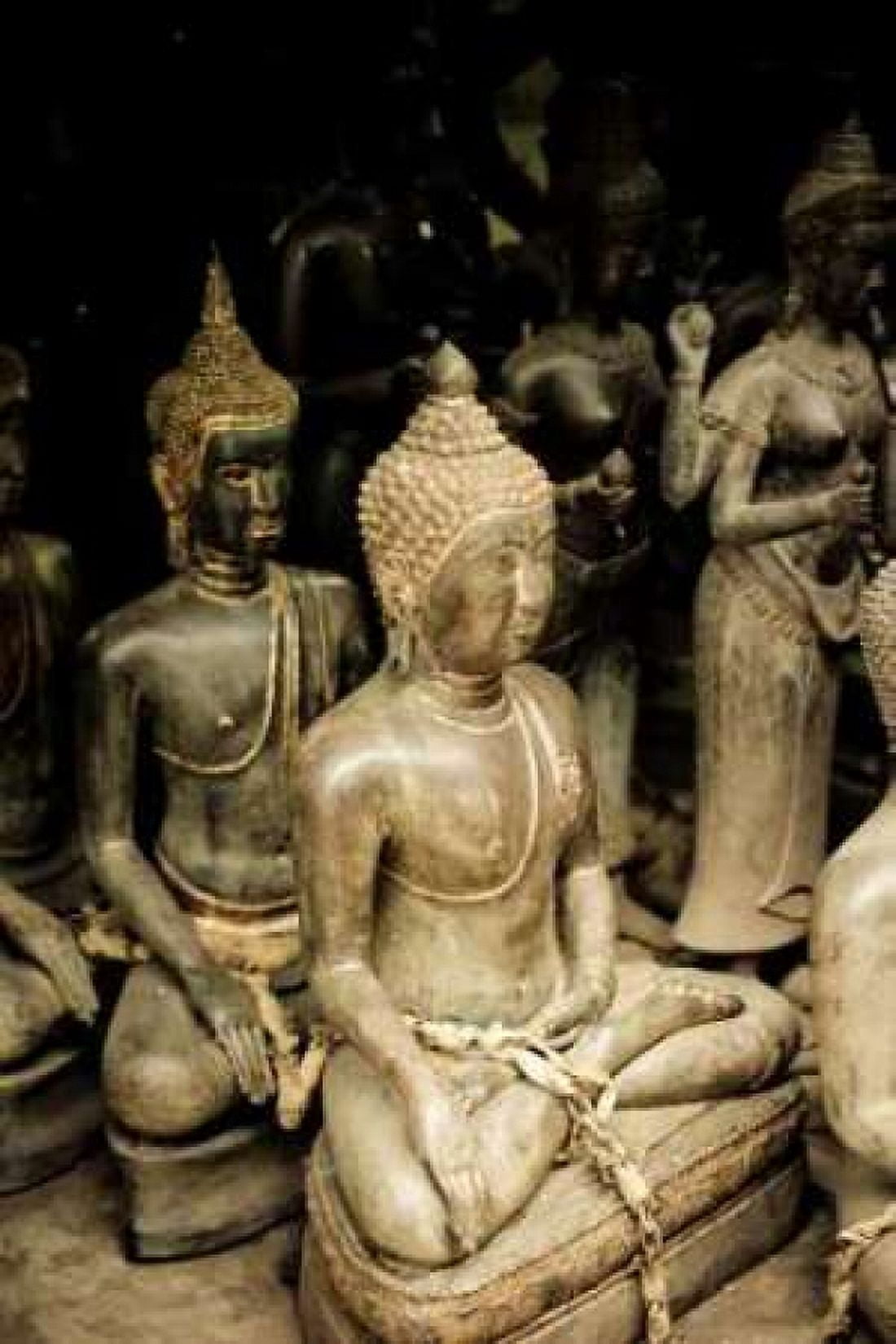 Buddha Statues I Canvas Art - Erin Berzel (24 x 36)