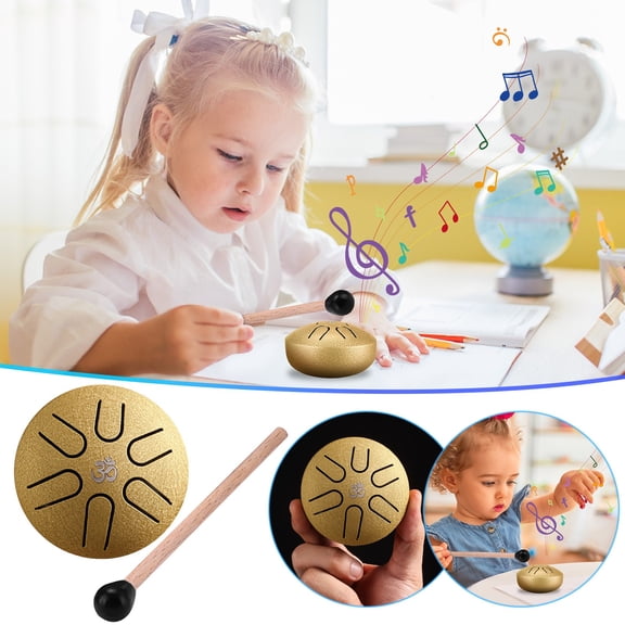 Buddha Stones Mini Steel Tongue Drum, 3 Inch 6 Note Handpan Drum for Mindfulness Practice, Portable Sound Healing Tool for Yoga Calm Gift