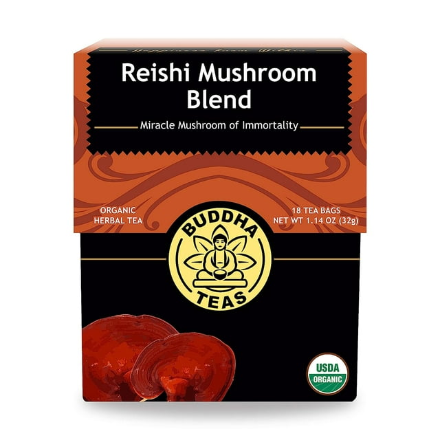 Buddha Teas Organic Reishi Mushroom Blend Herbal Tea For Health