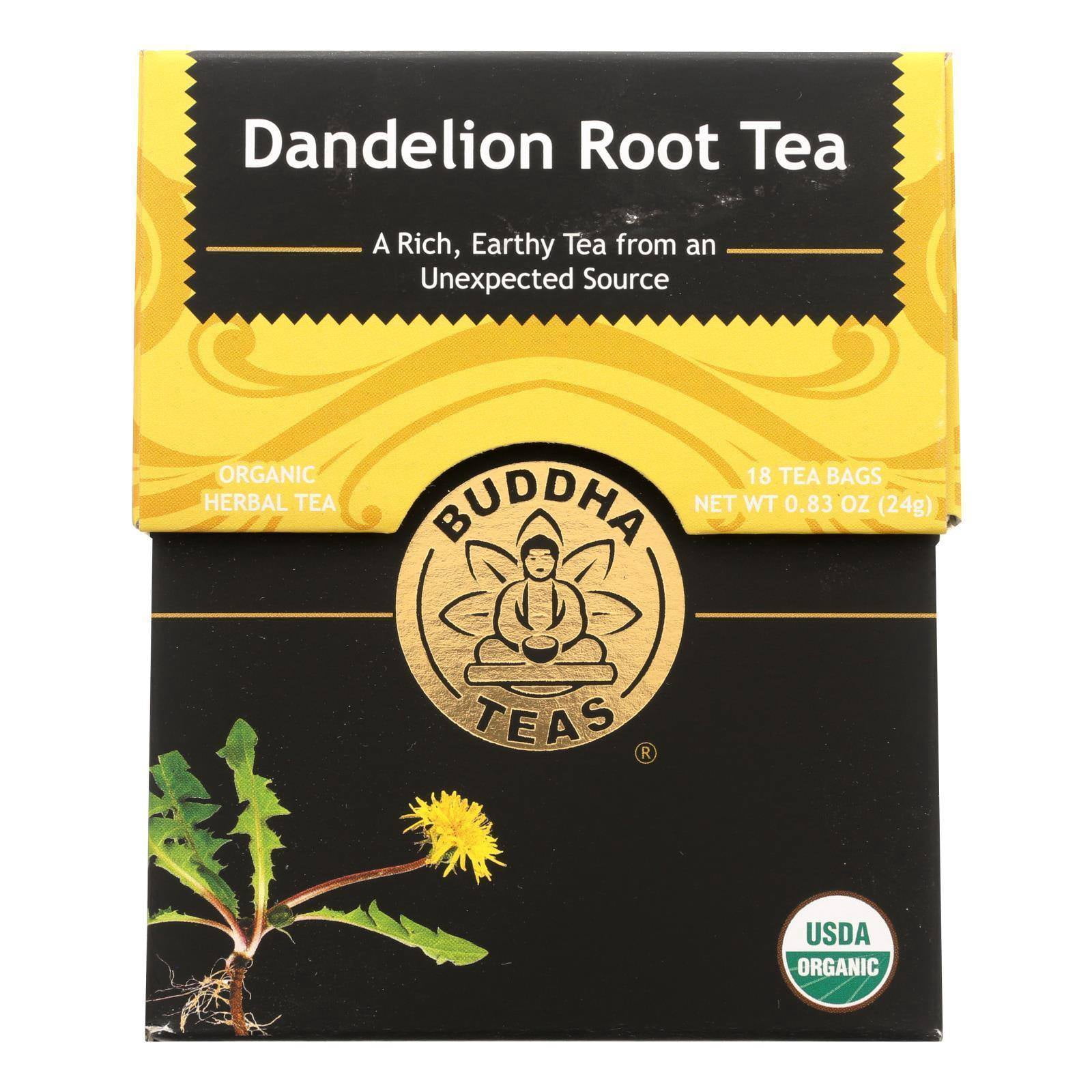 Buddha Teas - Organic Tea - Dandelion Root - Case of 6 - 18 Bags ...