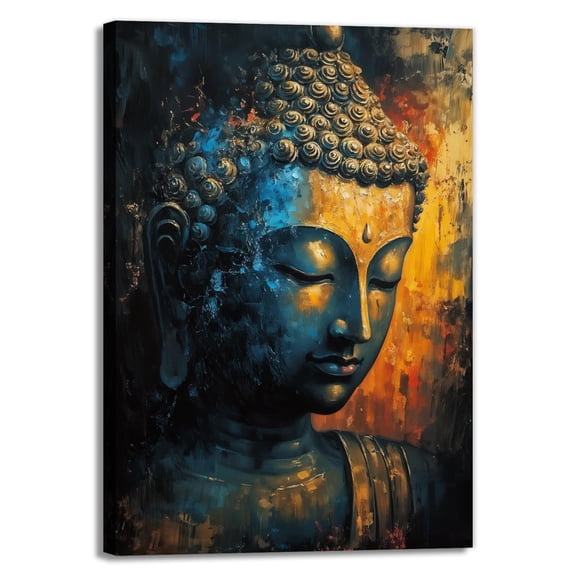 Buddha Wall Art Abstract Zen Statue Eastern Spiritual Decor for Meditation Room Yoga Studio Room Living Room poster