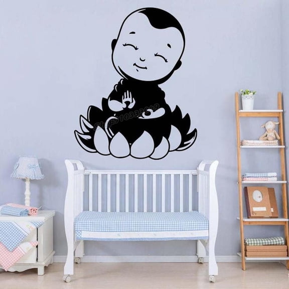Buddha Yoga Meditation Wall decal Harmony Balance Namaste Chakra Deity Sage Enlightened Wall Sticker Yoga Decor Vinyl Decal 42x34cm