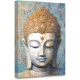 thumbnail image 1 of Buddha Zen Canvas Wall Art Mandala Flower Picture Gold Foil Buddha Statue Painting Print Modern Artwork Living Room Decor Frame (Buddha - 3, 12x18inch (30x45cm)), 1 of 6