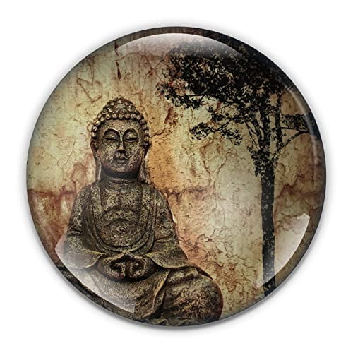 Buddha and Tree Paperweight in Gift Box, 3 Inch Crystal Dome, Perfect for House Warming Gift