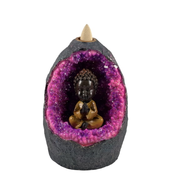 Buddha in Crystal Cave Backflow Incense Burner
