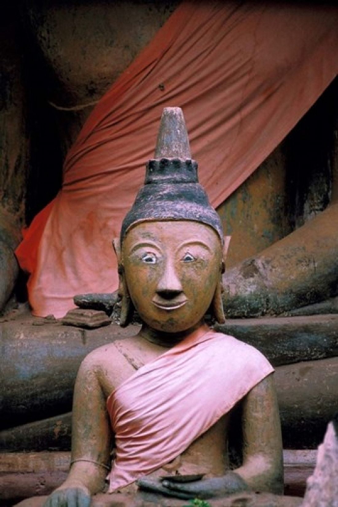 Buddha in Sanctuary Wat Phu Khmer Champasak Laos Canvas Art - Nik Wheeler DanitaDelimont (24 x 36)