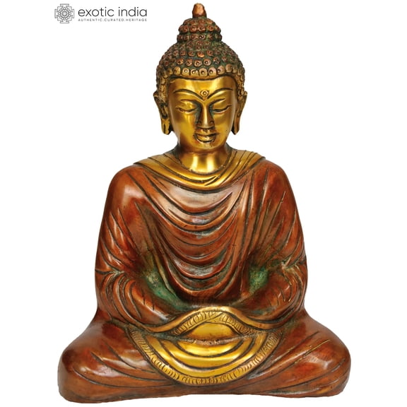 7" Brass Buddha Statue in Dhyana Mudra | Handmade Statue | Made in India