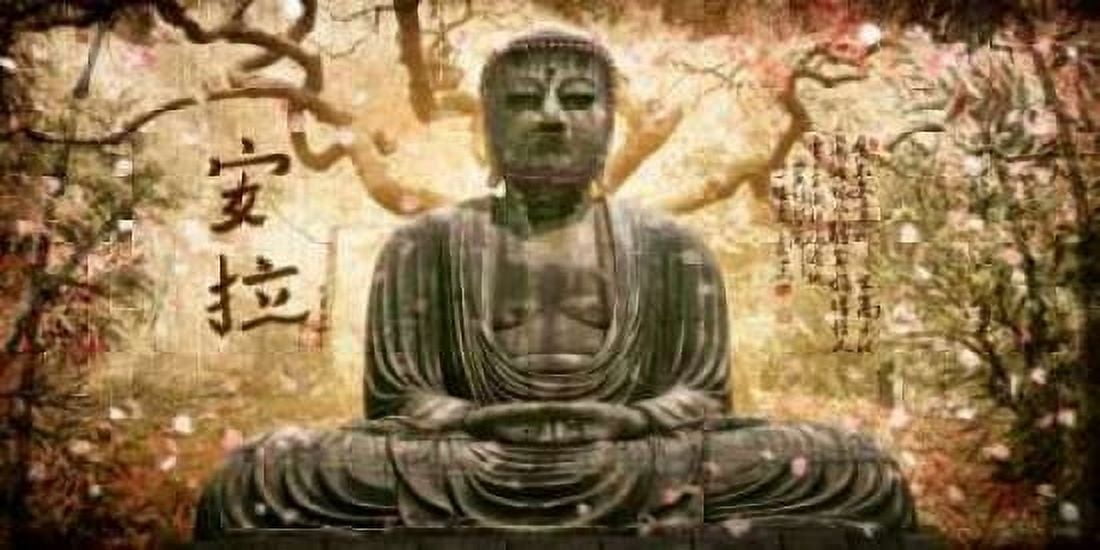 Buddha in tree Canvas Art - Jose Ferriz (10 x 20)