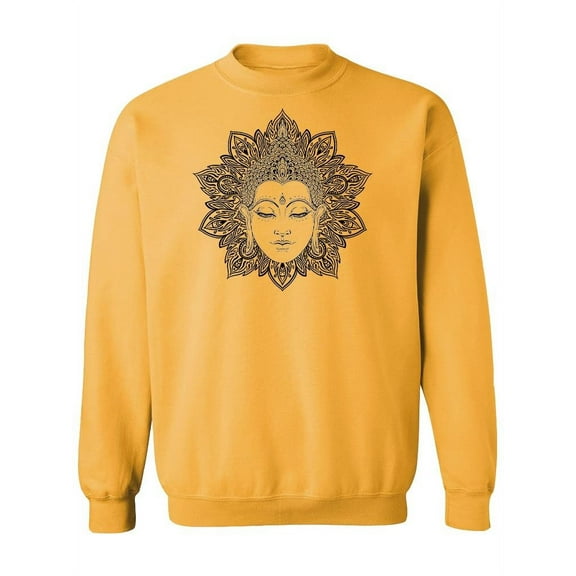 Buddha's Face Over Mandala . Sweatshirt Women -Image by Shutterstock, Female Medium