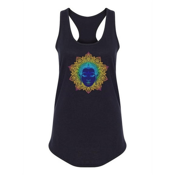 Buddha�s Face Over Mandala  Tank Women -Image by Shutterstock, Female Large