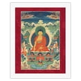 thumbnail image 1 of Buddha's Miracles at Shravasti - Vintage Tibetan Thangka Buddhist Painting - Tibet, 18th Century - Fine Art Rolled Canvas Print 20in x 26in, 1 of 4