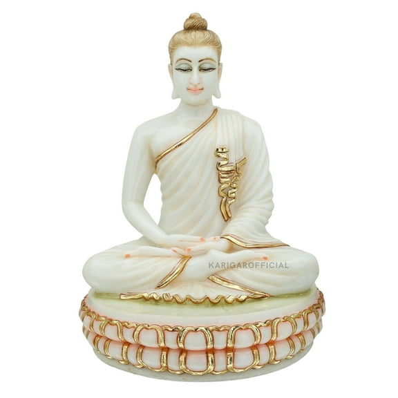 Buddha statue for Home decor 12 inches YOGA meditating Buddha Statue White idol Hand carved marble Buddha sculpture Buddha Statue Outdoor figurine Home Decor Anniversary Housewarming Gifts Sculpture