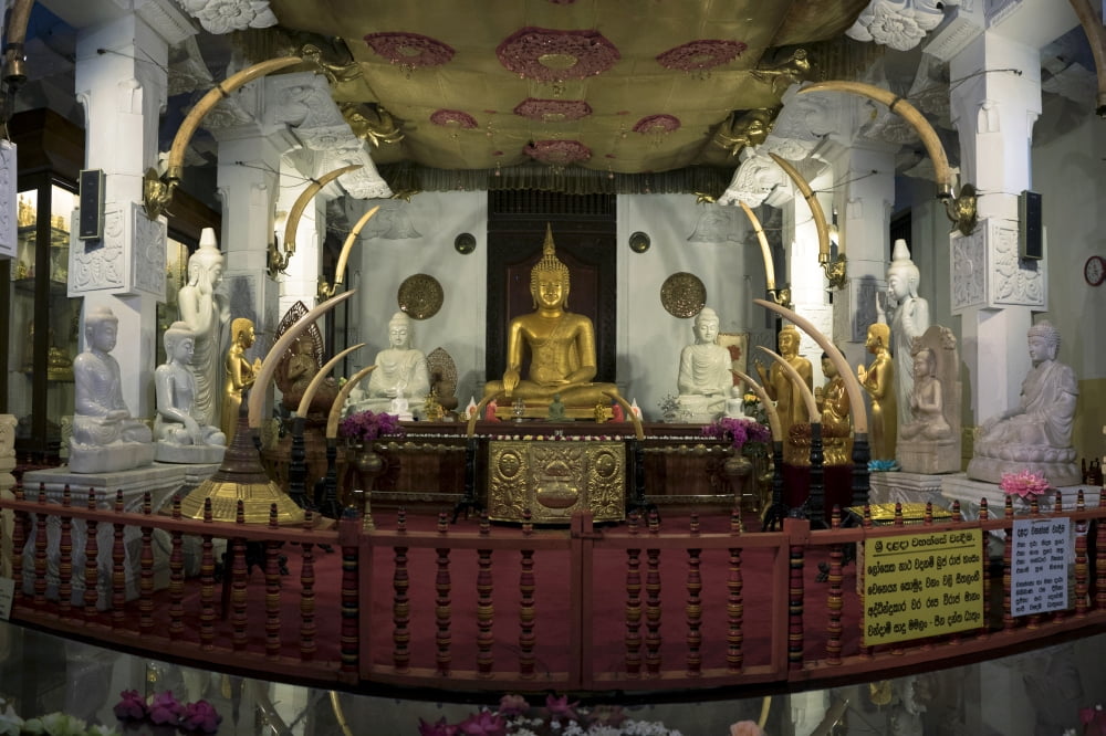 Buddha statues in Sri Dalada Maligawa (Temple of the Sacred Tooth Relic) Kandy Central Province Sri Lanka Canvas Art - Panoramic Images (36 x 12)