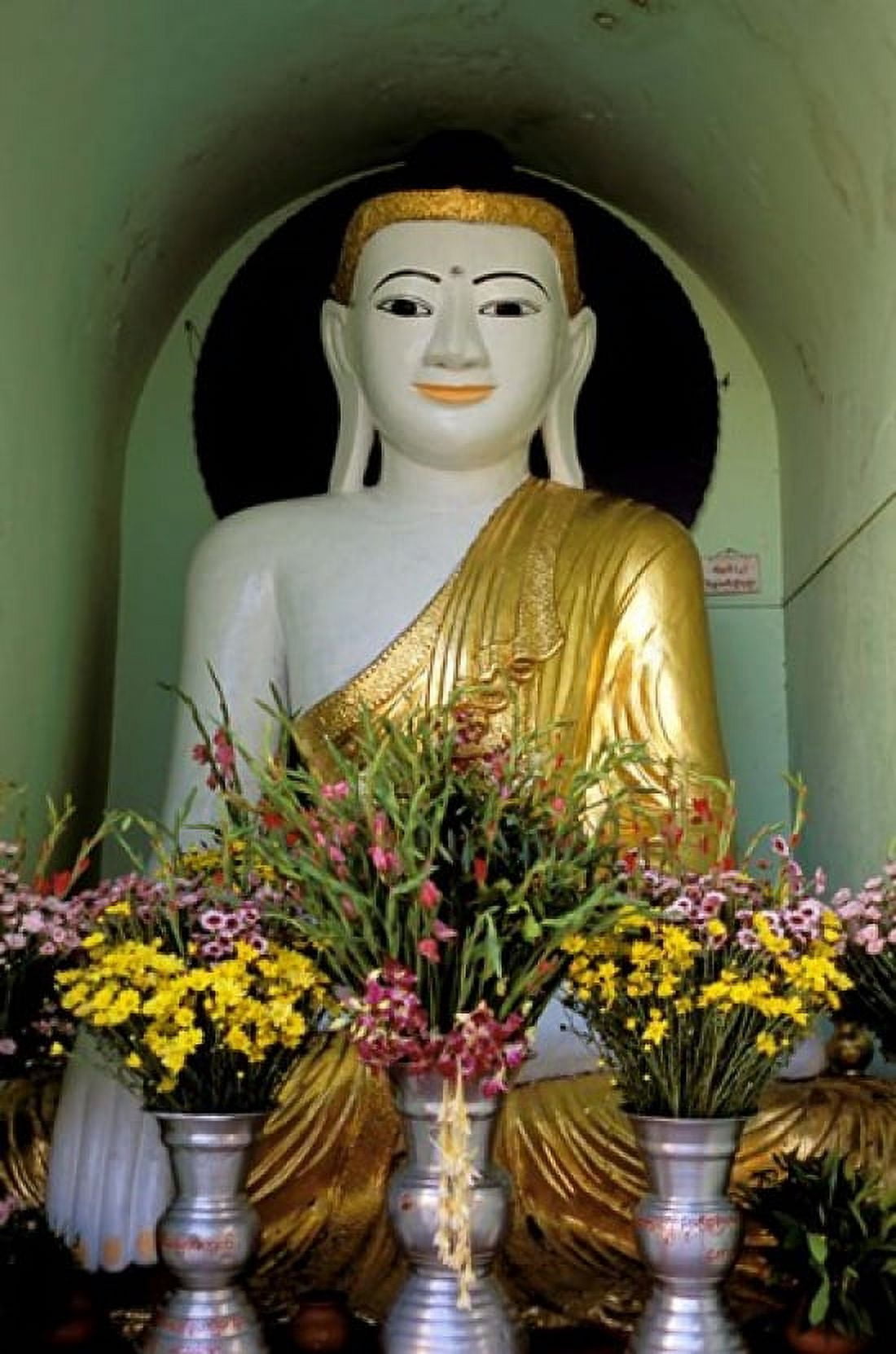 Buddha with Flowers Canvas Art - Inger Hogstrom DanitaDelimont (24 x 36)
