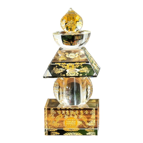 Buddhism Crystal Stupa Small Bodhi Pagoda Buddhist Altar Ornaments Collect 4.72"