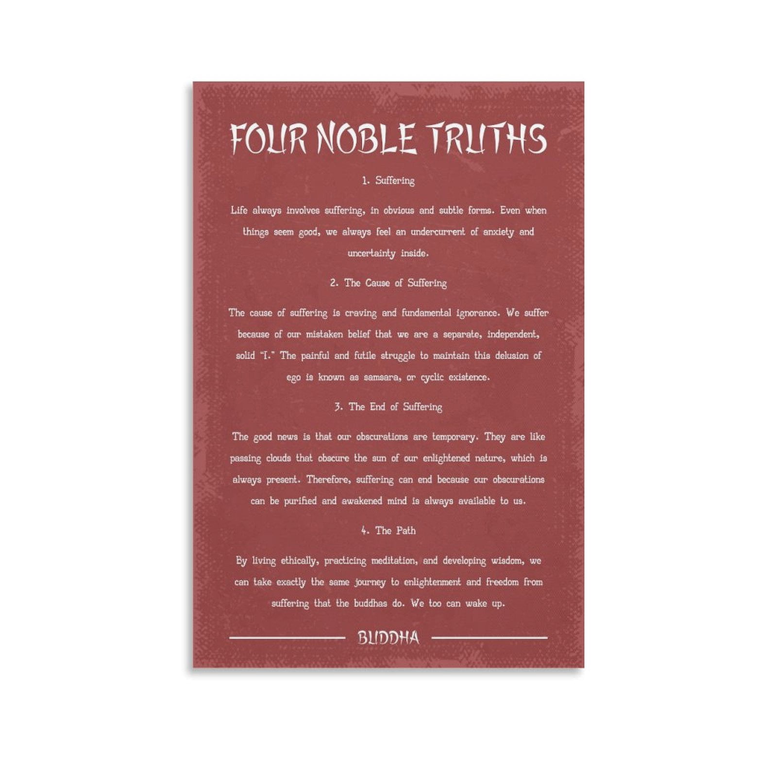 Buddhism Four Noble Truths Buddah Painting On Canvas Wall Art Poster ...