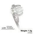 thumbnail image 1 of Buddhism Lotus Flower Rings Stainless Steel Moon Open Finger Ring Jewelry, 1 of 5