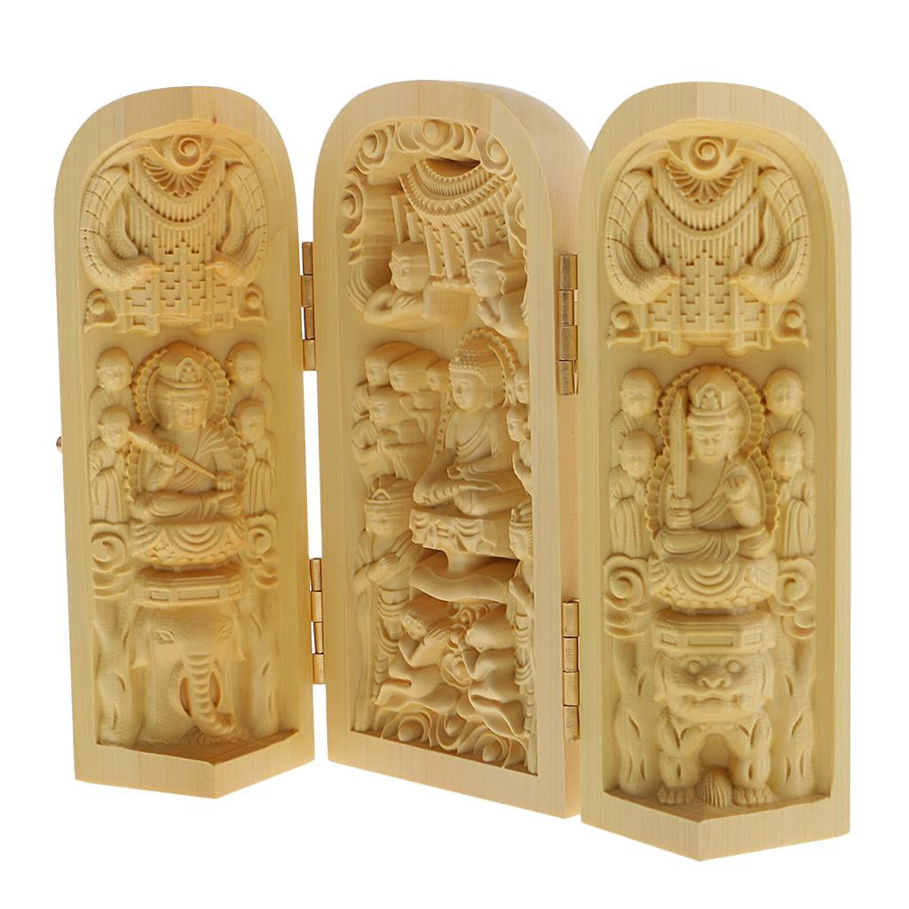 Buddhism Statues -Yin Statue 3 Carved Wooden For Collector