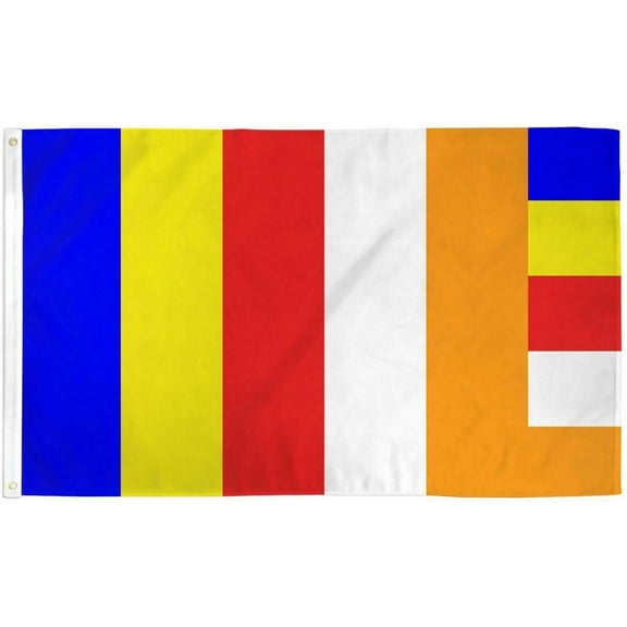 Buddhist 3x5ft Poly Flag - Buddha - Buddhism - Religious 100D