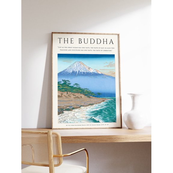 Buddhist Art Japanese Spiritual Religious Meditation Floral Home Decor Unframed Paper Print