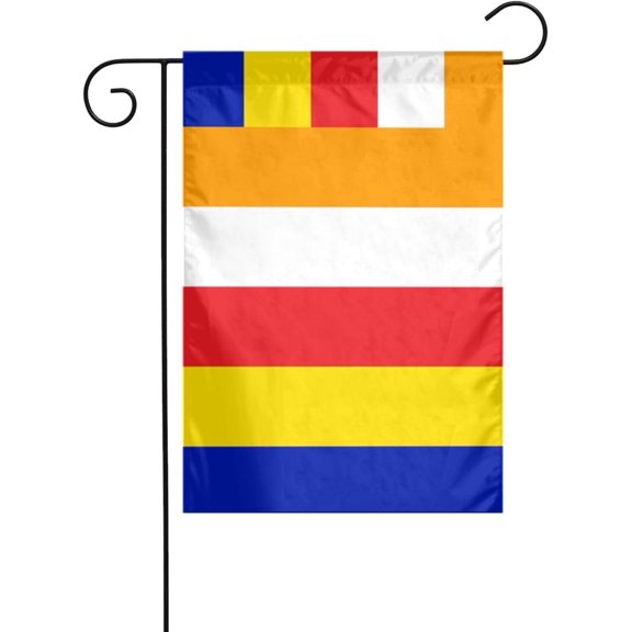 Buddhist Flag Garden Flag 12x18 Inch Yard Flag Resistant Uv Garden Flags Seasonal Flag For Outdoor Holiday Decorations