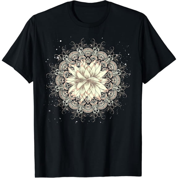 Buddhist Flower Blossom Prana Art Spiritual Lotus Mandala T-Shirt, F784 Tshirt All Size S-5XL