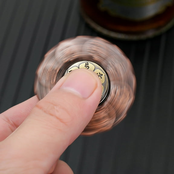 Buddhist Lotus Meditation Fidget Spinner with Sacred Symbols - Antique Copper Finish Stress Relief Tool for Anxiety & Focus - Mindful Relaxation Spinner for Adults and Teens