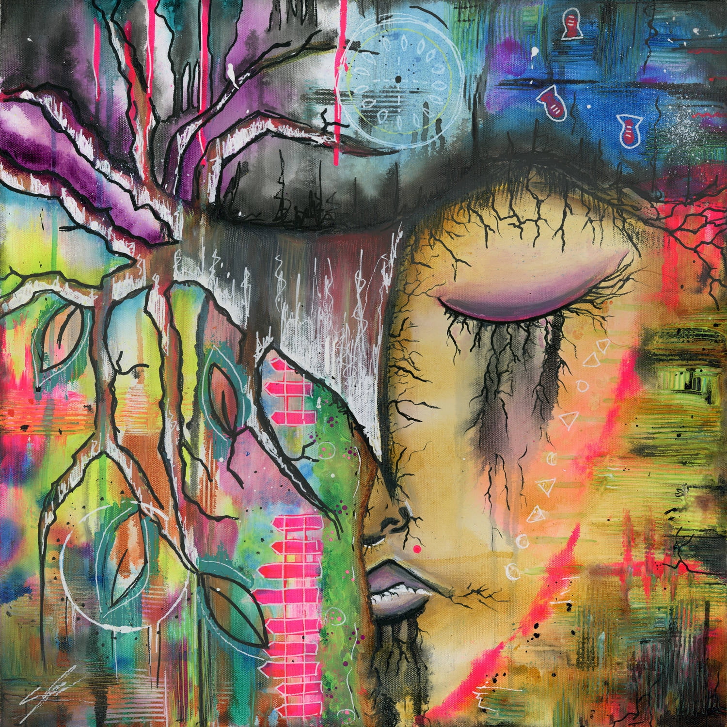 "Buddhist" Painting Print on Wrapped Canvas