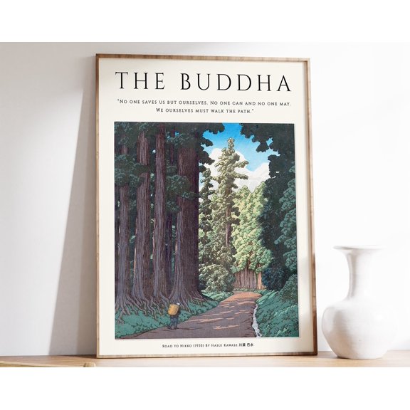 Buddhist Poster Art Buddah Art Japanese Art Spiritual Art Religious Home Decor Floral Prin