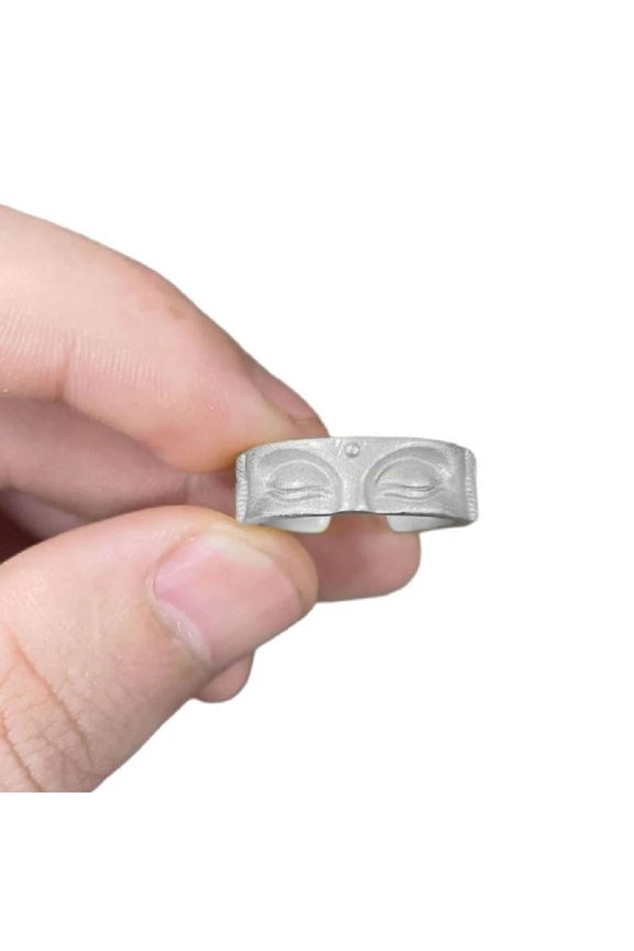 Buddhist Rings Adjustable Open Rings Buddhas Half Face Shaped Rings Accessory