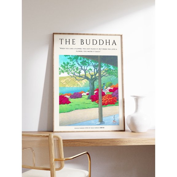 Buddhist Saying Art Print, Hasui Kawase Floral Landscape, Poster Only