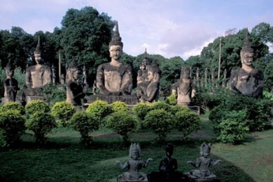 Buddhist Sculptures at Xieng Khuan Buddha Park Vientiane Laos Canvas Art - Keren Su DanitaDelimont (22 x 15)