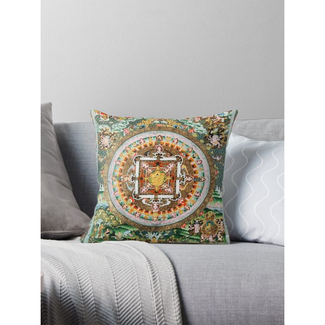 Buddhist White Tara Mandala 48 Throw Pillow Covers Cases Cushion Cover