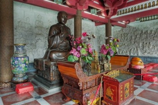 Buddhist shrine Big Wild Goose Pagoda Xian China Canvas Art - Adam Jones DanitaDelimont (24 x 15)