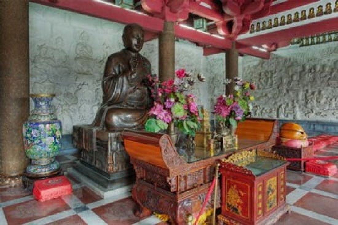 Buddhist shrine Big Wild Goose Pagoda Xian China Canvas Art - Adam Jones DanitaDelimont (35 x 23)