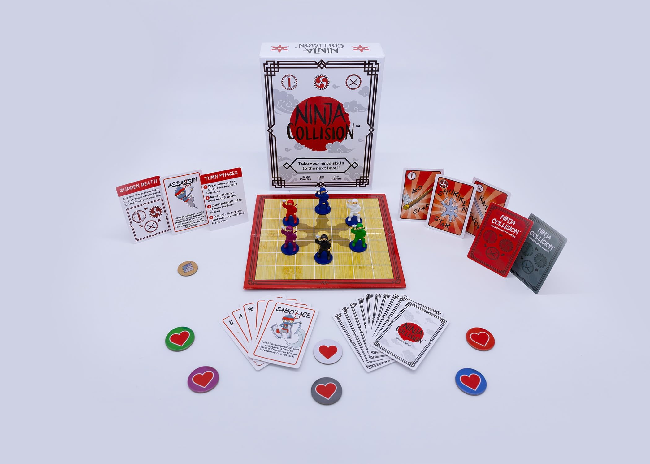 Ninja Collision Board Game - Fast-Paced Strategy Game For Family Game Night (Standard Edition)