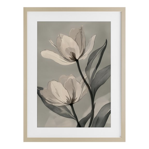 Stupell Industries Budding Monochrome Magnolias Birch Framed Print Under Glass, design by Annabelle Hall, 23 x 17