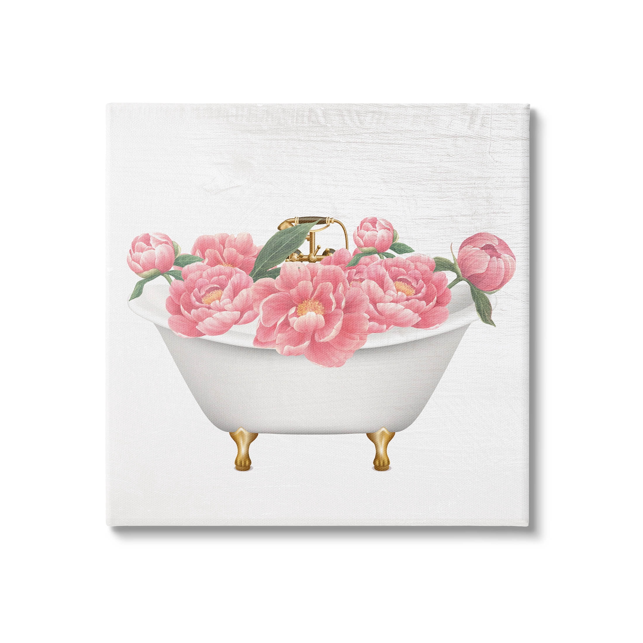 Budding Peony Vintage Tub Botanical & Floral Graphic Art Gallery Wrapped Canvas Print Wall Art