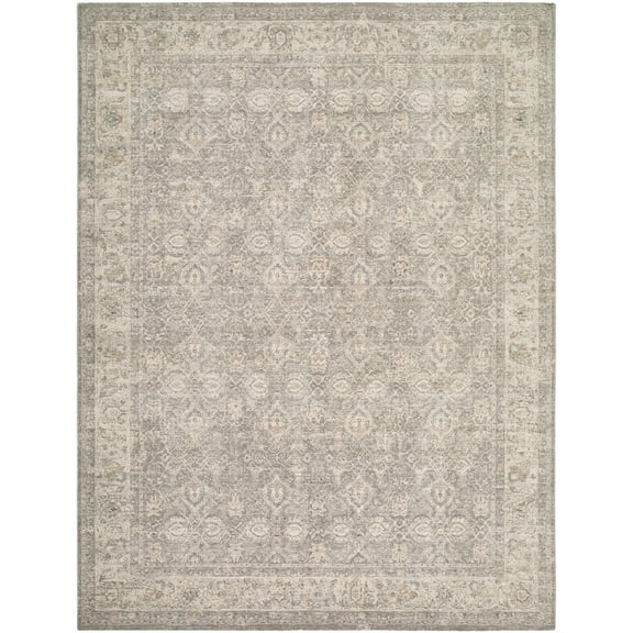 BoutiqueRugs Buddug Traditional Runner Rug - Cream, Light Sage, Slate Blue - 2'7" x 10' Runner