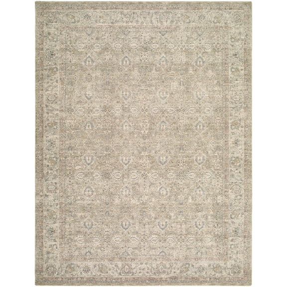 BoutiqueRugs Buddug Traditional Runner Rug - Cream, Slate Blue, Light Sage - 2'7" x 10' Runner