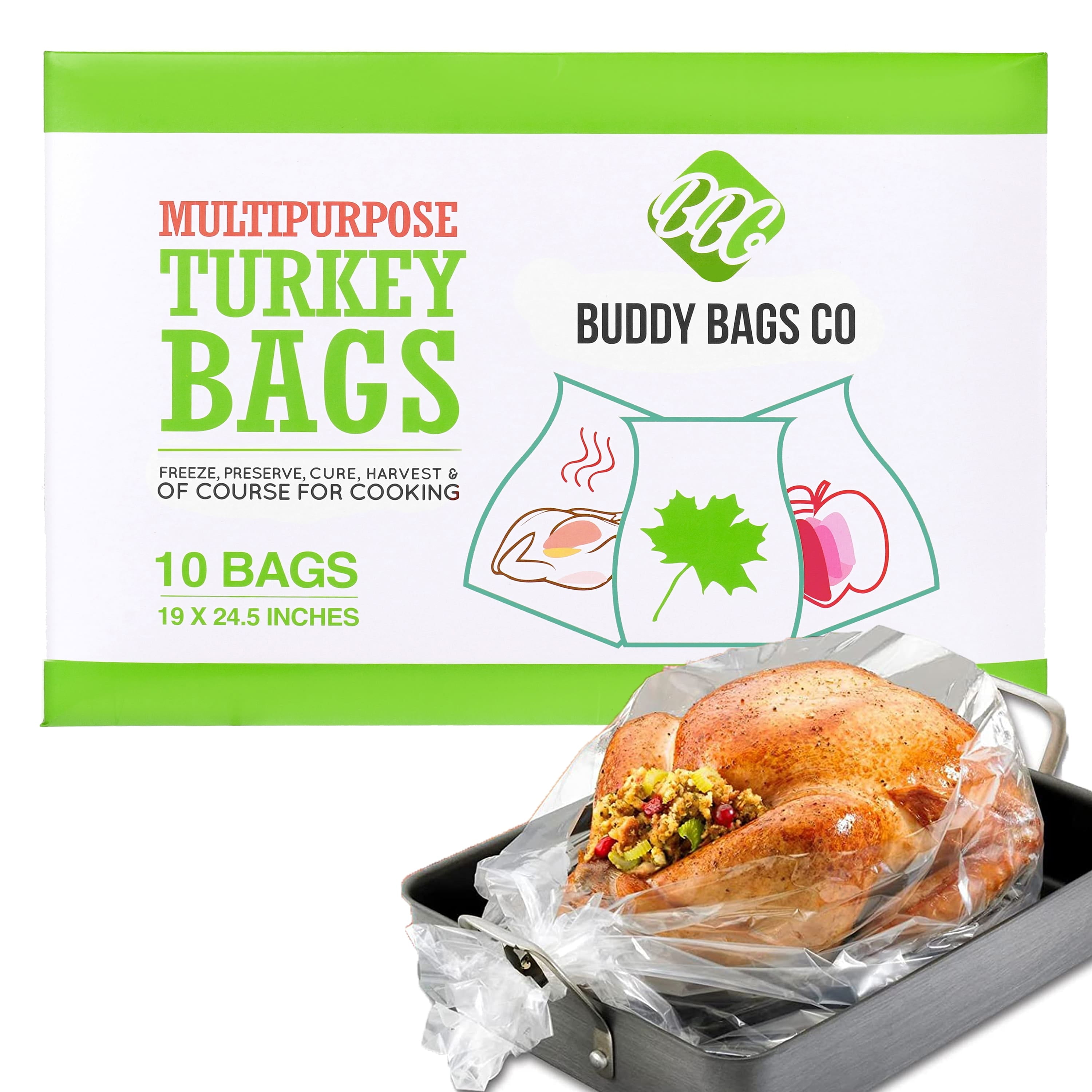 2 XL Size 20 Pound Large Turkey Baking Bags - 1 Package Oven Bags - 19” X  23”